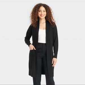 A New Day Womens Duster Cardigan - Wool Blend - Black Size M